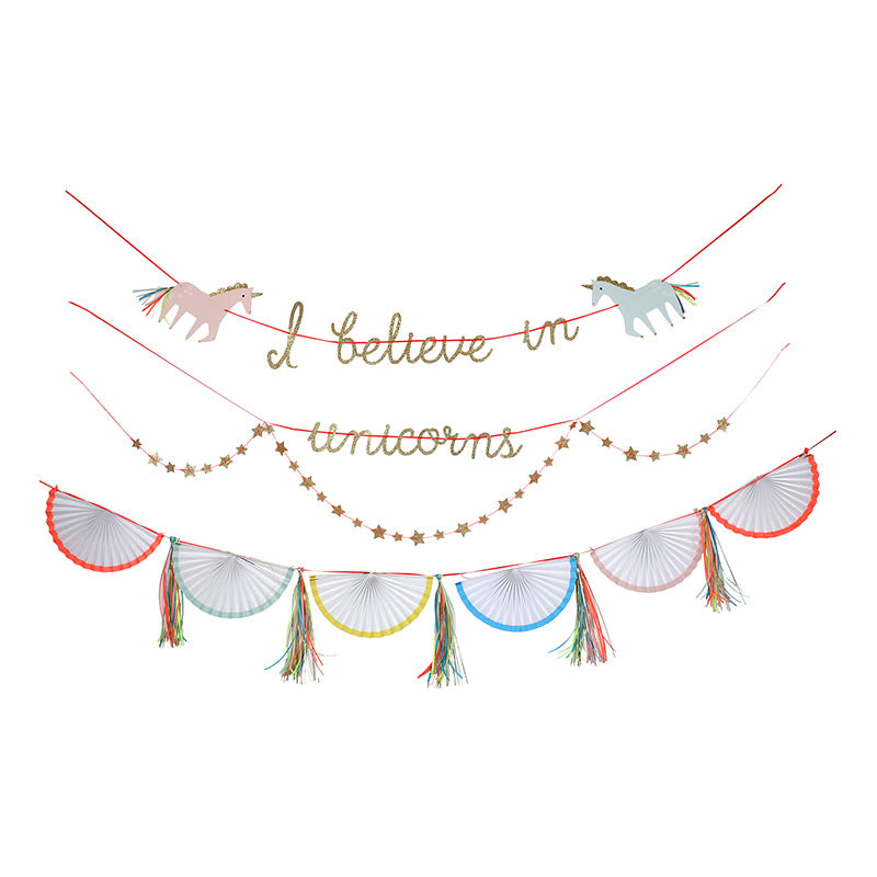 Girlanden-Set 'I BELIEVE IN UNICORNS'
