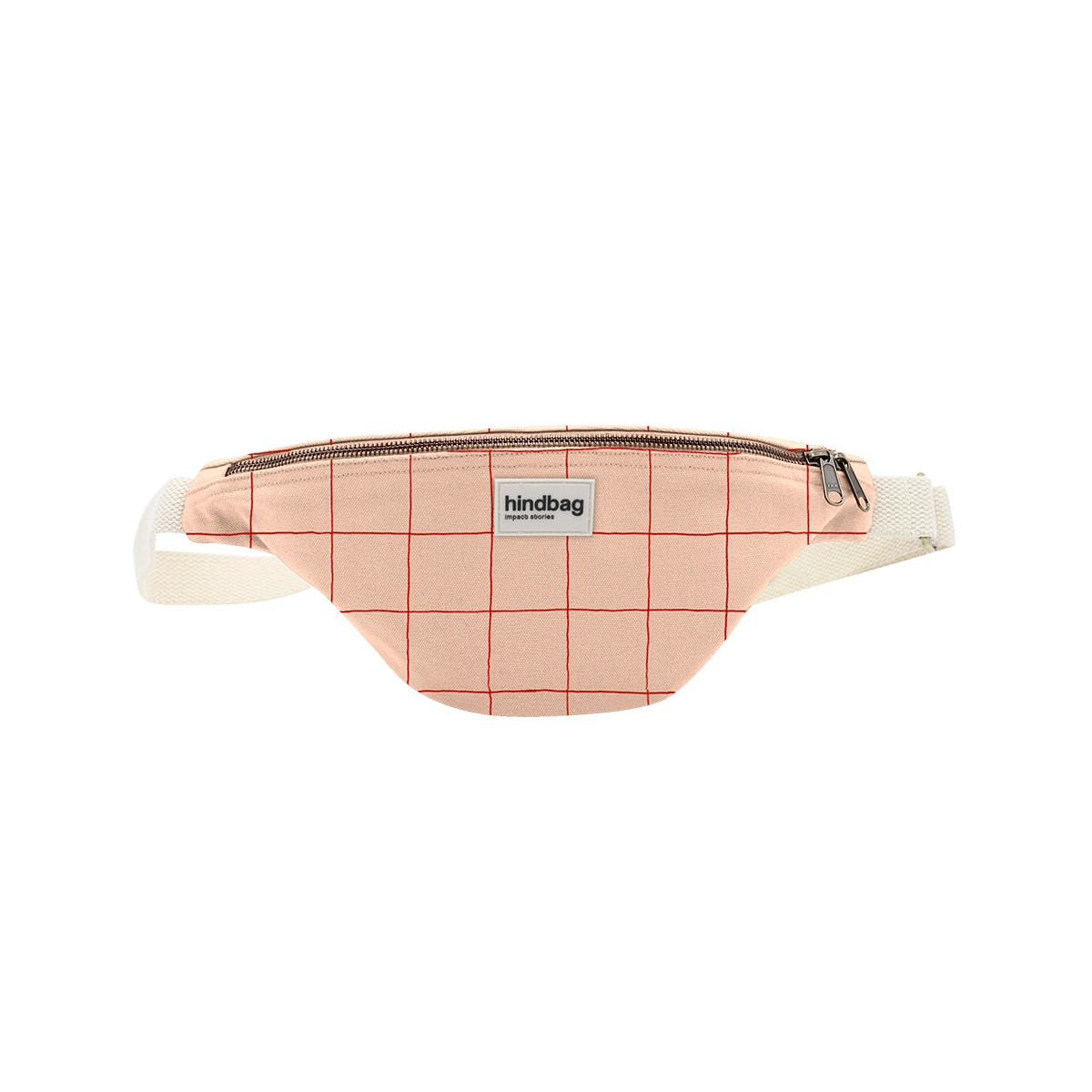 Olivia Gürteltasche Karomuster rosa/rot