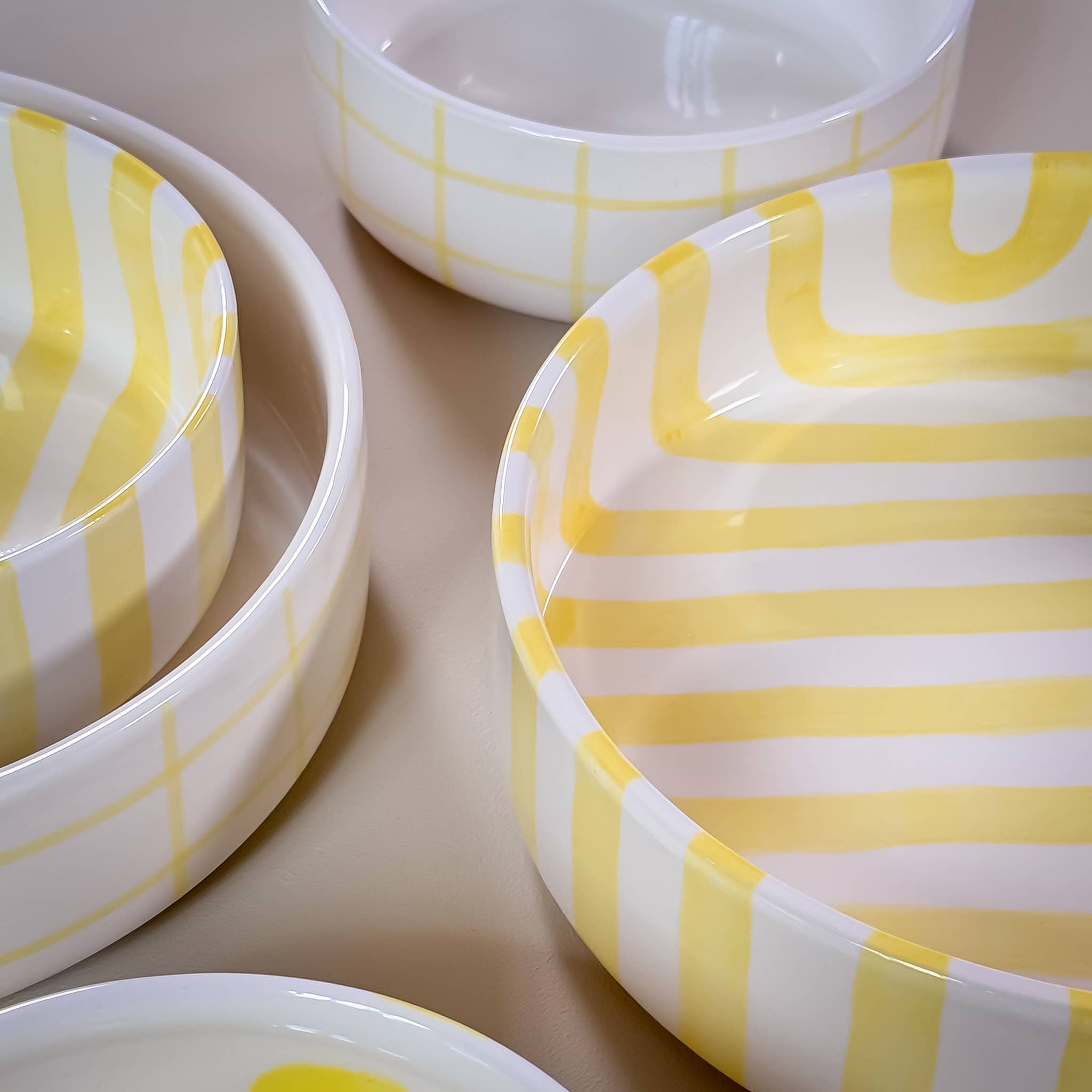 Schale gross  Stripes - spiaggia yellow Magazin MInori