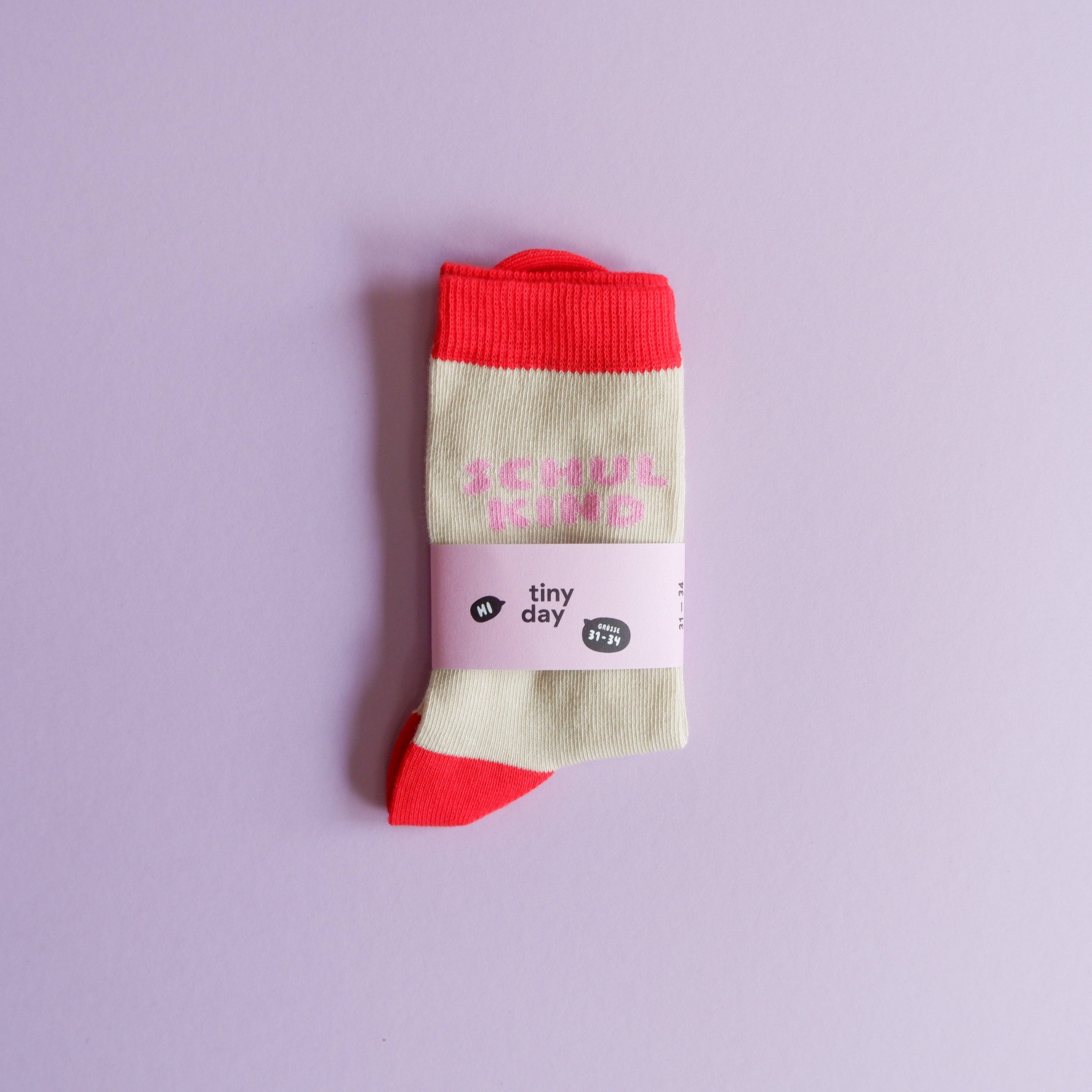 Schulkind-Socken | rosa von tinyday