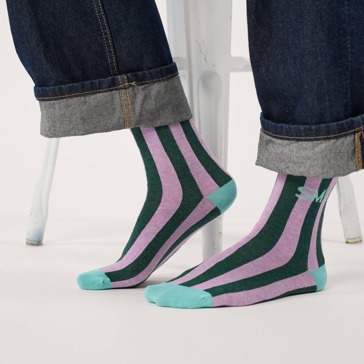 BILLYBELT - Gestreifte Socken  – Smile Grösse 36-41