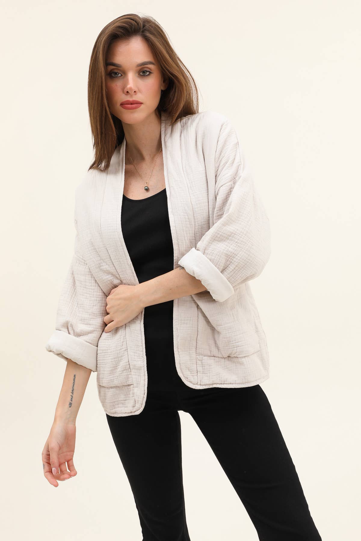 Steppjacke aus Baumwollgaze