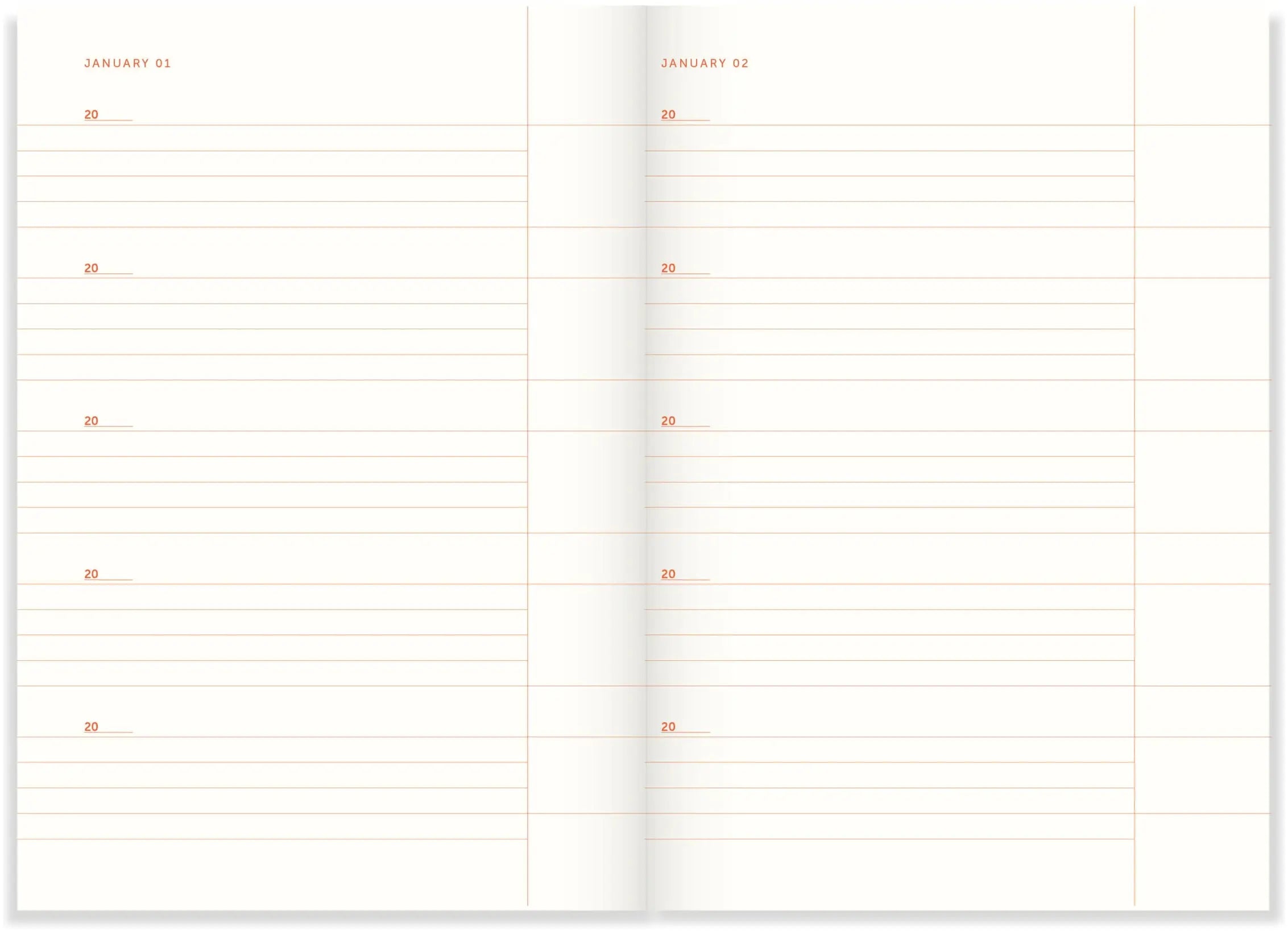 A-Journal One Line a Day - Lavendelfarbene Streifen