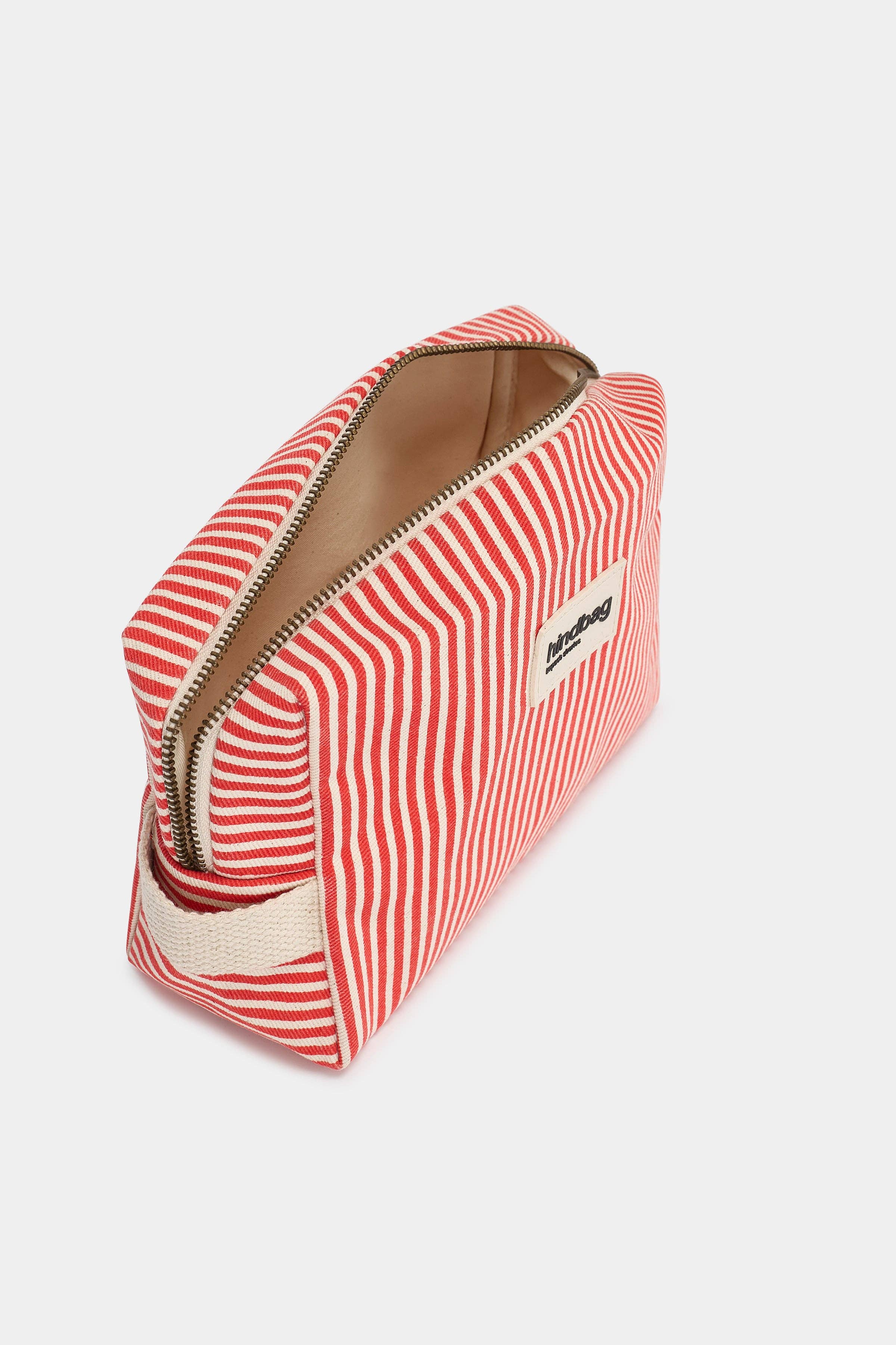 Hindbag Kulturtasche "Leon" rot gestreift