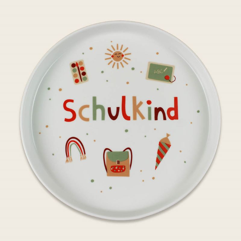 Ava&Yves Porzellan-Set 'Schulkind Under The Sea' mit großem Teller (23cm), Becher und Müslischale