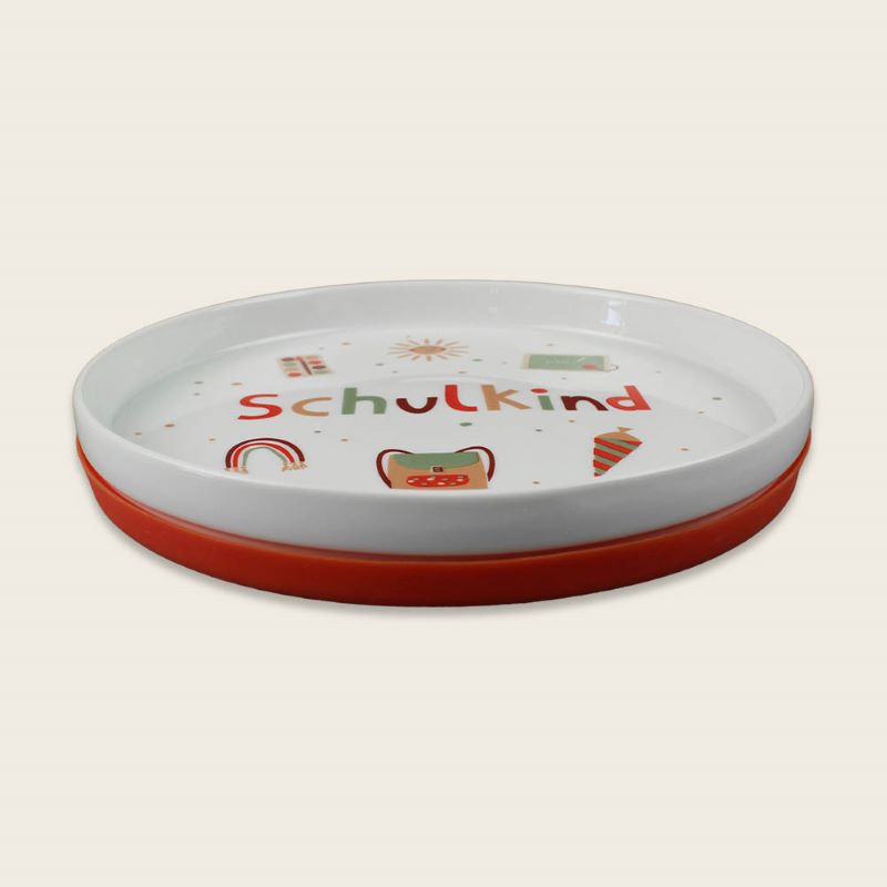 Ava&Yves Porzellan-Set 'Schulkind Under The Sea' mit großem Teller (23cm), Becher und Müslischale