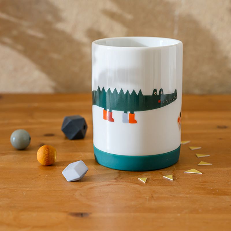 Ava&Yves Porzellan-Set 'Schulkind Adventure' mit großem Teller (23cm), Becher und Müslischale