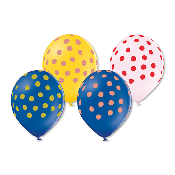 Ballons 'blau/gelb/weiß mit Punkten aus 100% Naturkautschuk' AvaundYves Luftballons