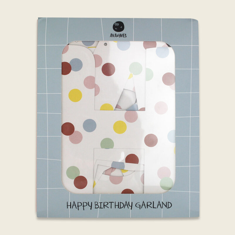 Girlande 'Konfettimuster/Happy Birthday' Ava&Yves