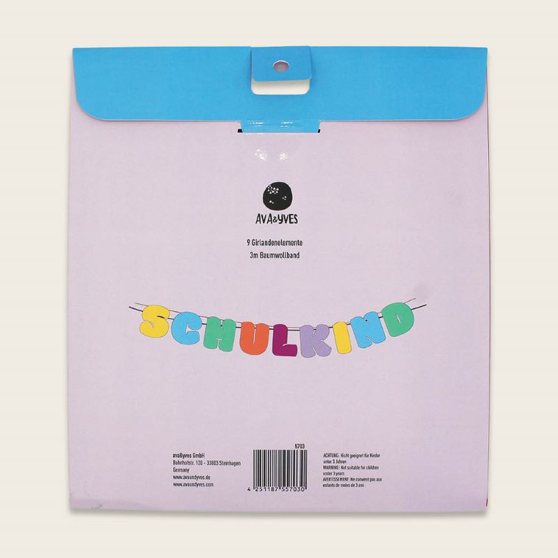 Ava&Yves Girlande 'Schulkind, rainbow colours'