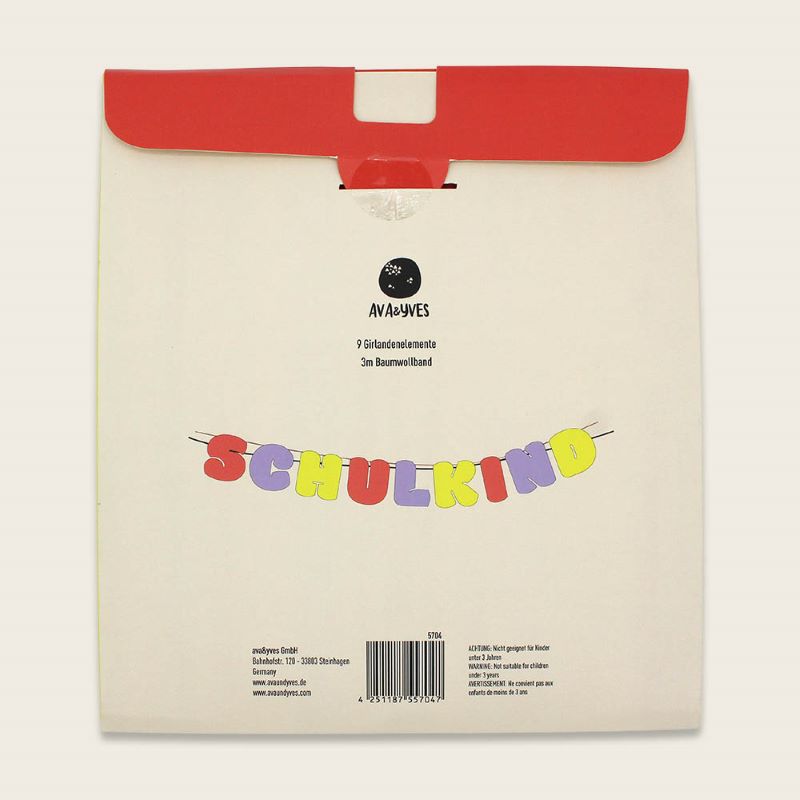 Ava&Yves Girlande 'Schulkind, koralle'
