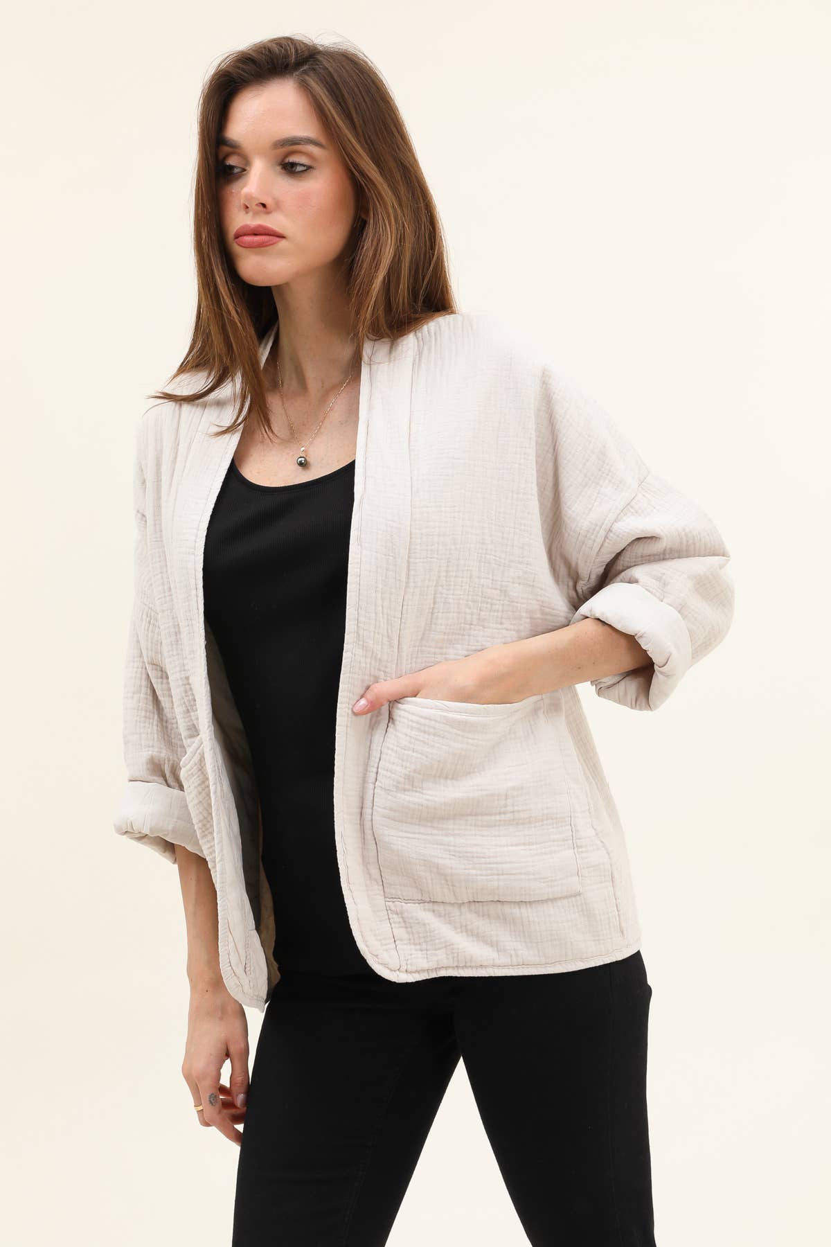 Steppjacke aus Baumwollgaze