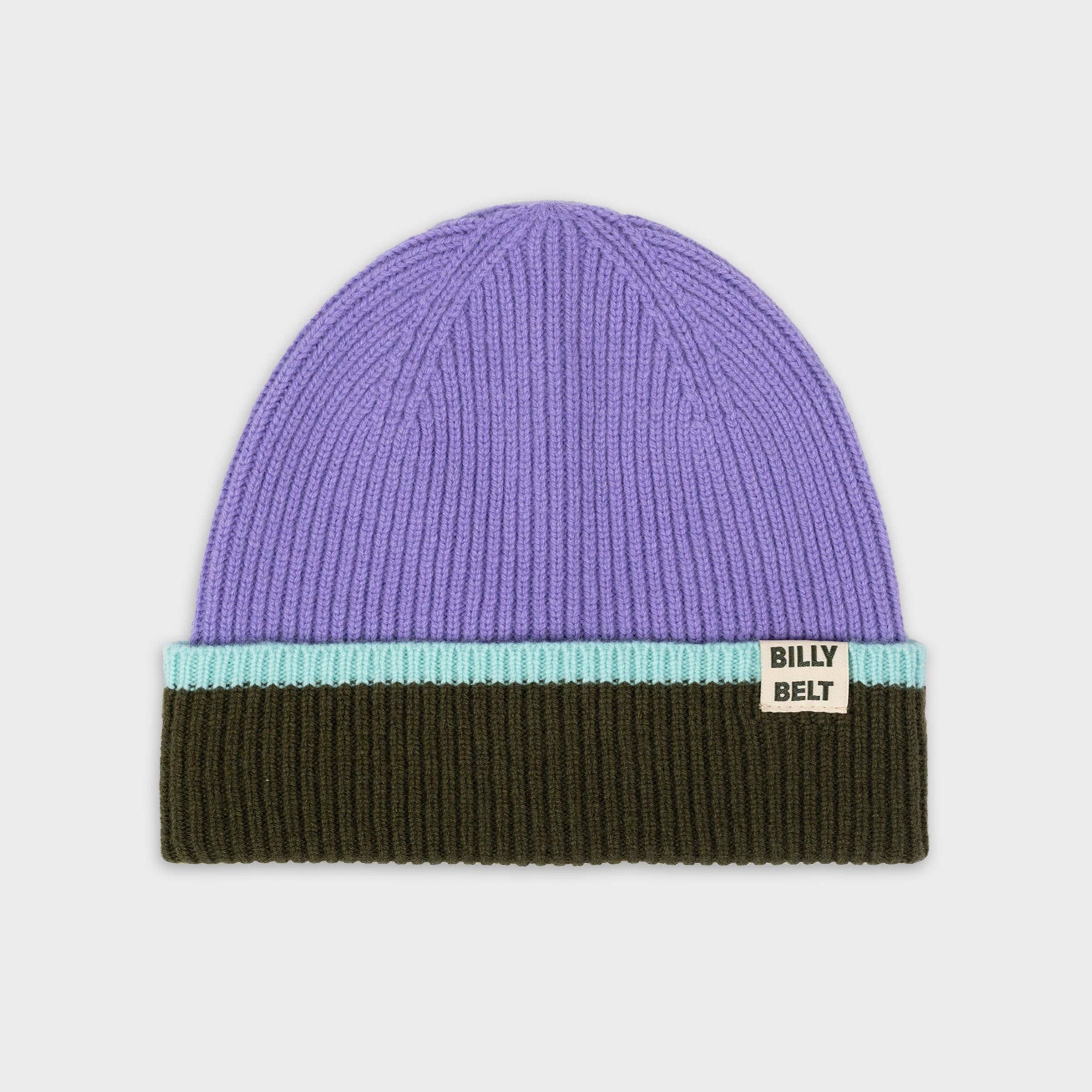 BILLYBELT - Wollmütze, Beanie - Violett, Khaki & Minzgrün