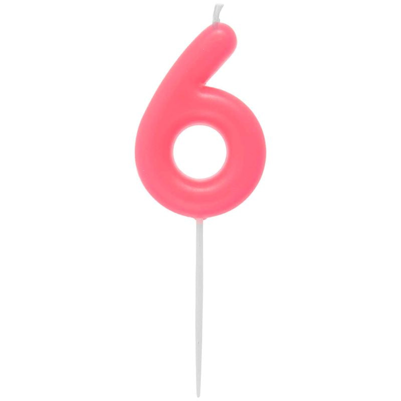 Rico Design Zahlenkerze 'Neon Pink' (Zahlen 0-9)