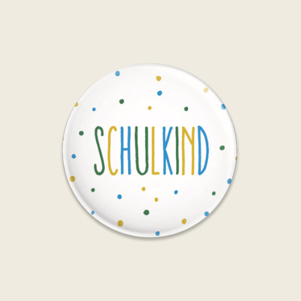 Button 'Schulkind, Konfetti blau' AvaundYves