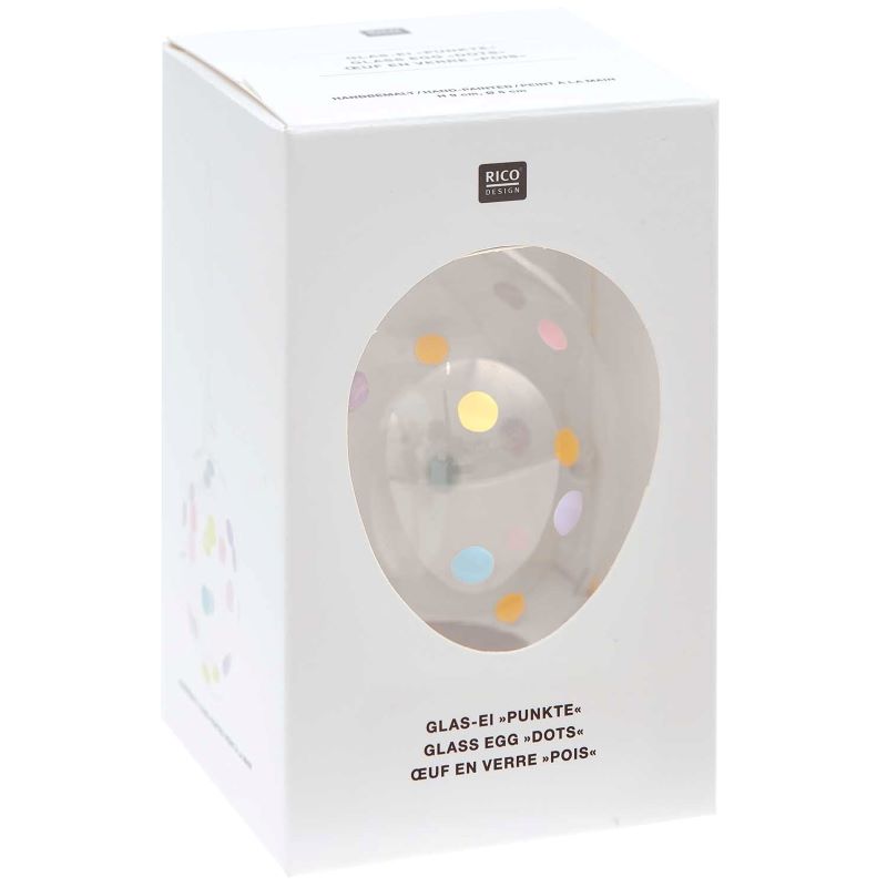 Rico Design Glas Ei 'Punkte' (Ø 6cm)