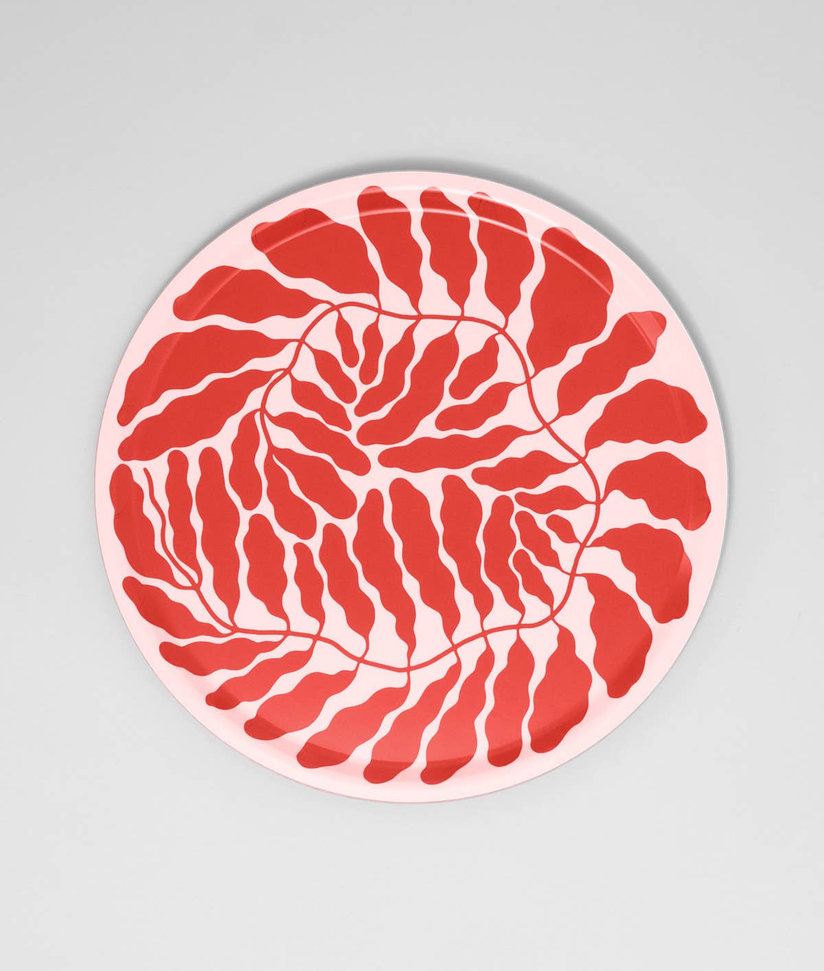 Großes rundes 15" Tablett "leaves red" WRAP