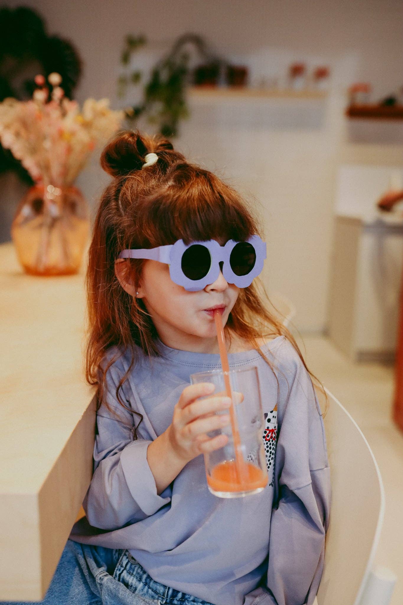 Don't grow up Longsleeve 'Partyhund' auf lilagrau