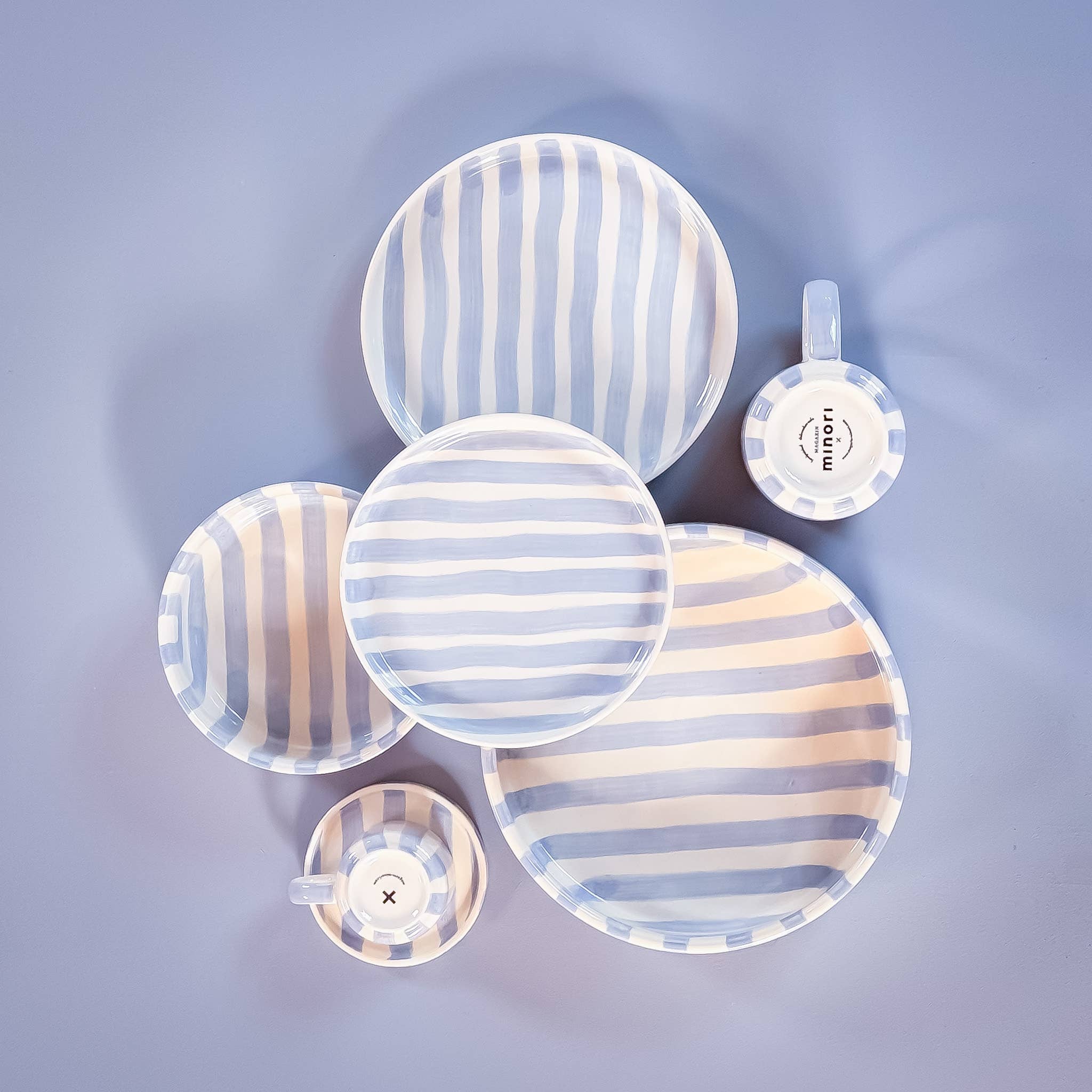 Magazin Minori Schale gross  Stripes - morning azzurro