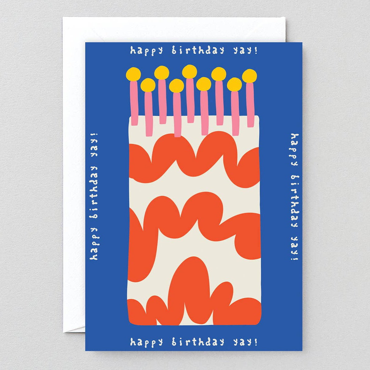 Wrap - Alles Gute zum Geburtstag – Juhu Torte, geprägte Grußkarte