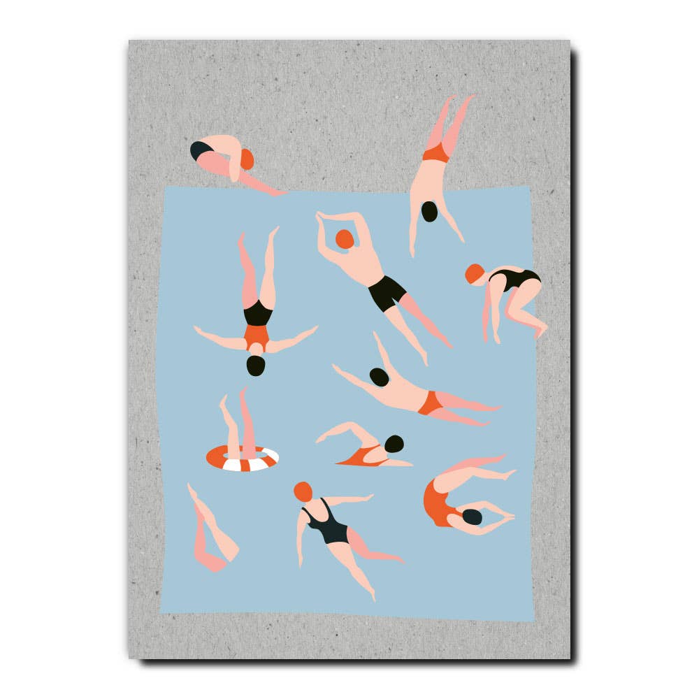 Postkarte Pool Jumper