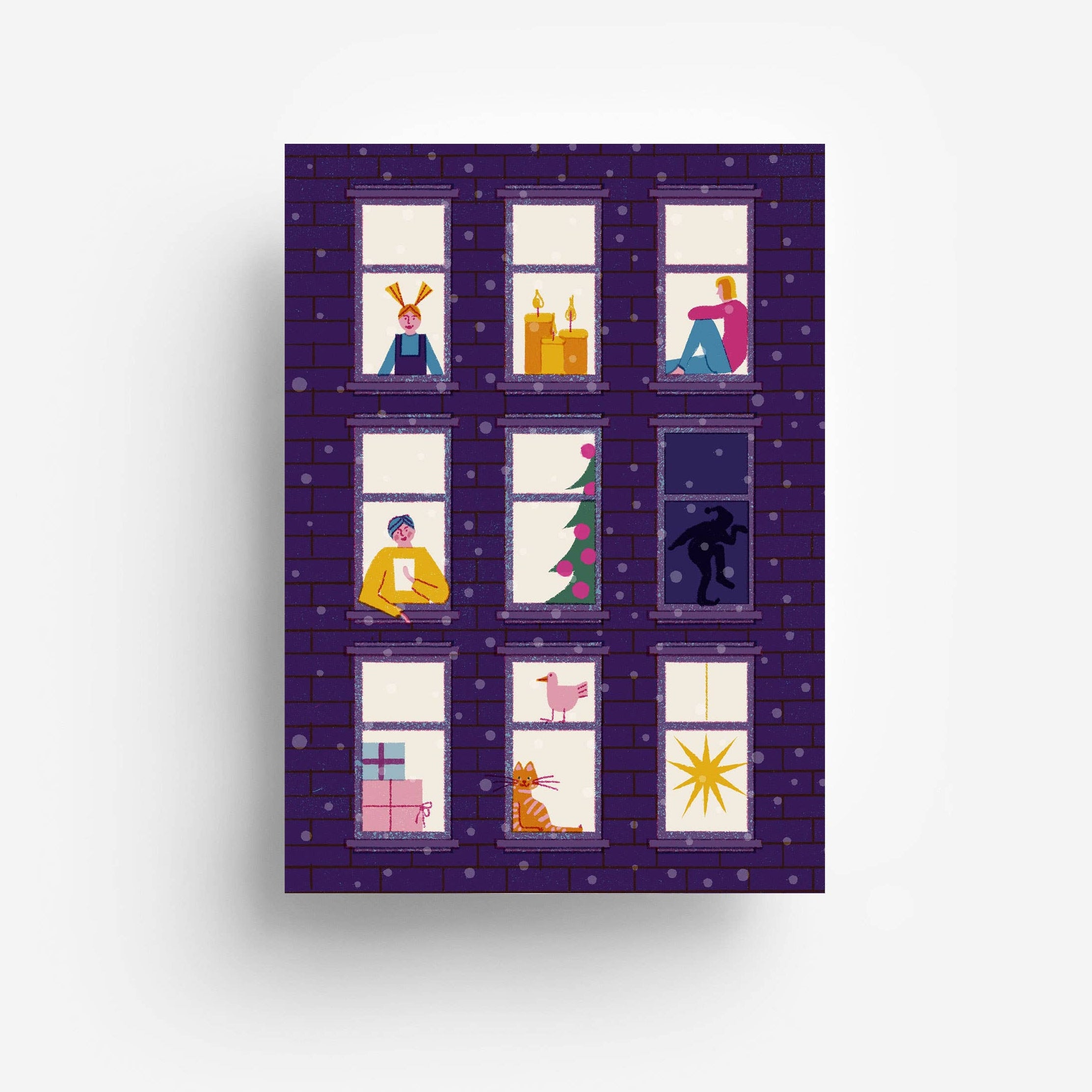 Winterfensterpostkarte jungwiealt