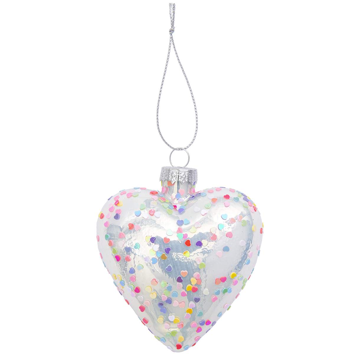 Weihnachtsbaumkugel GlasHerz Konfetti RicoDesign
