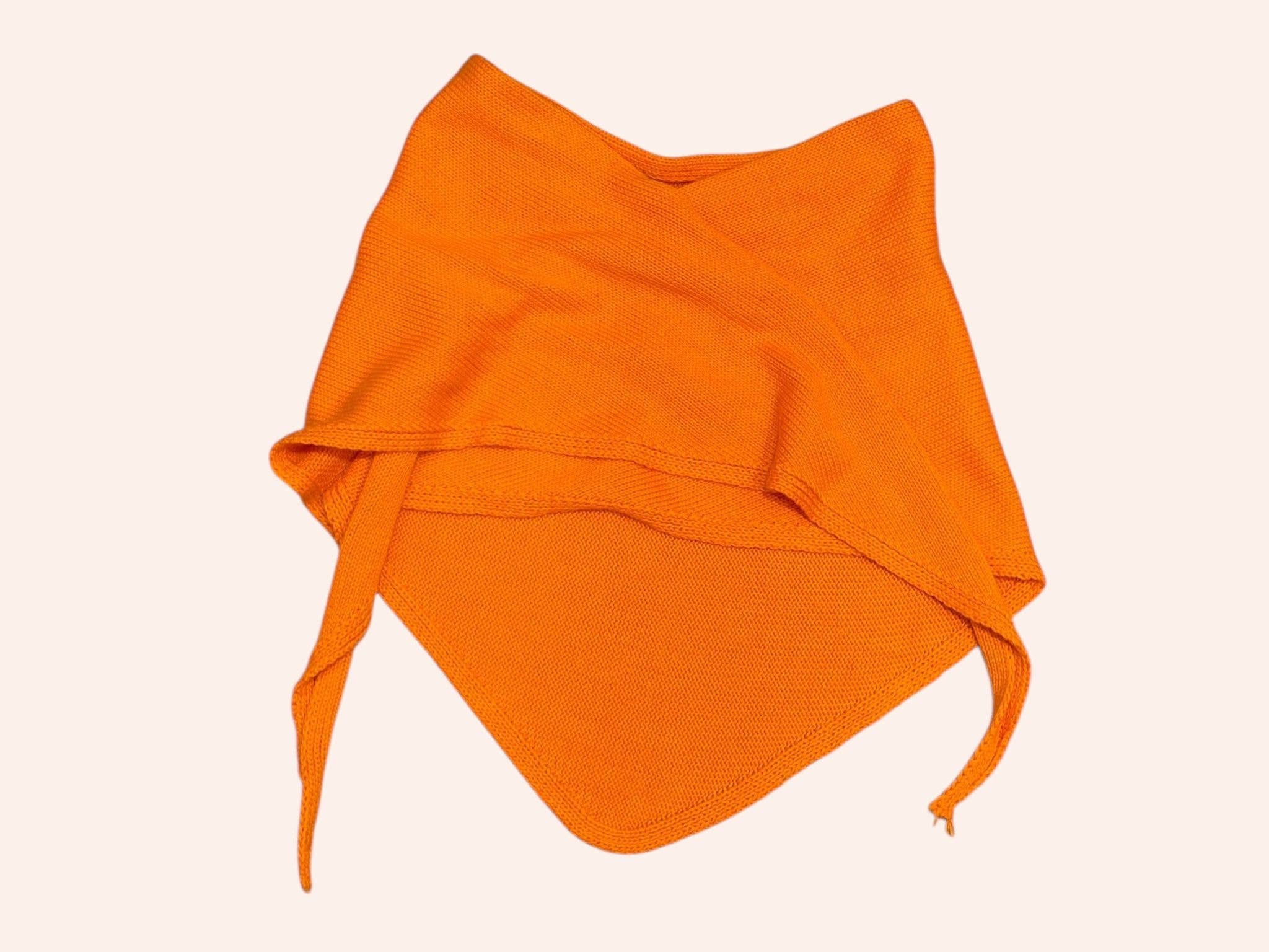 Einfarbiges Dreieckstuch aus 100 % Baumwollstrick