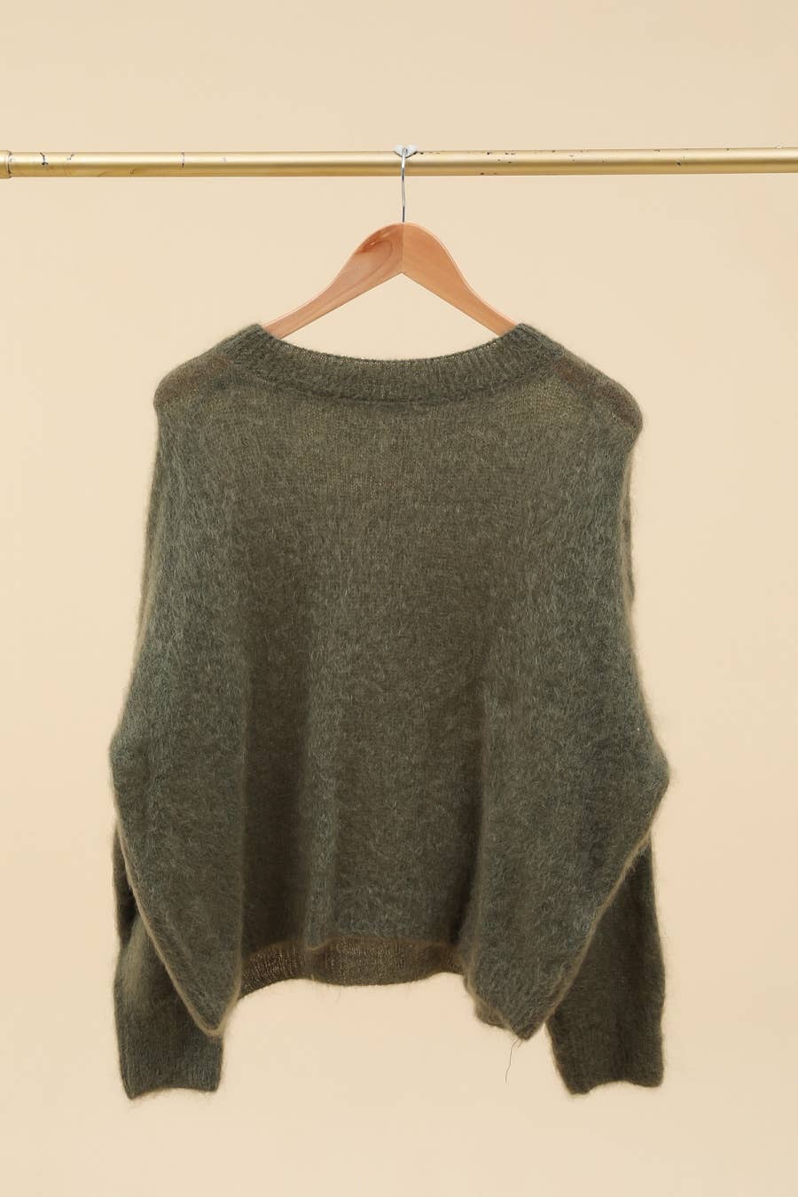 Pullover aus 74 % Kid-Mohair mit Rundhalsausschnitt