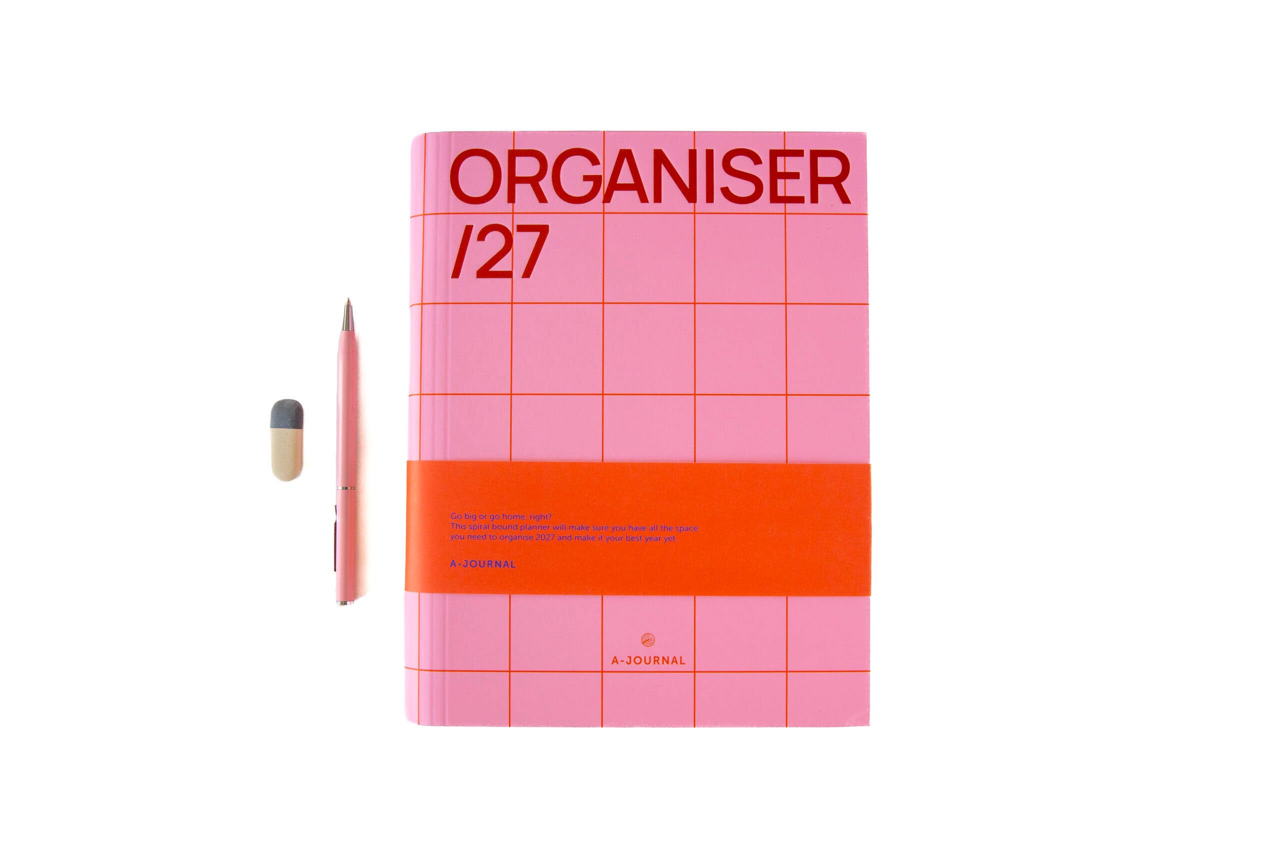 A-Journal - A-Journal Spiral-Tagebuch – Organizer 2027 – kariert Pink-Rot (Kopie)
