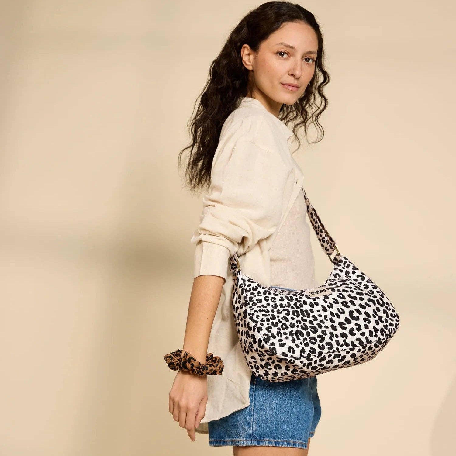 Ecru Leopardentasche Rosa