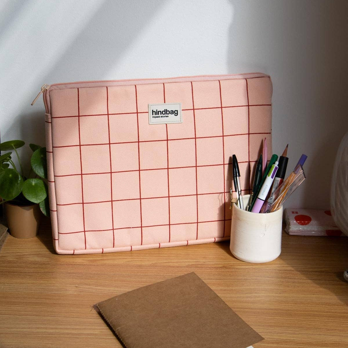 Ava Laptop-Hülle rosa/rot kariert