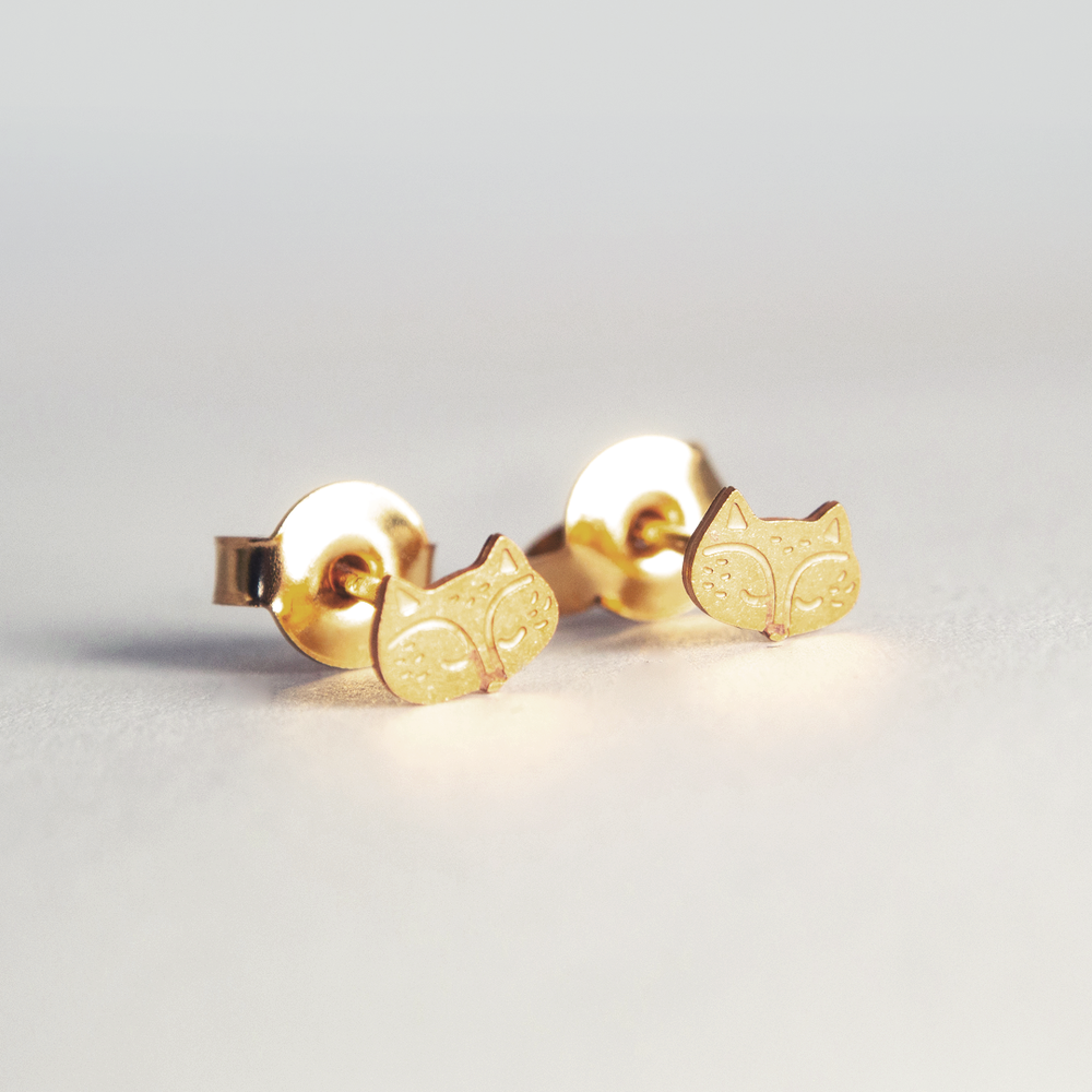 Adorabilli Vergoldete Fuchs-Ohrringe