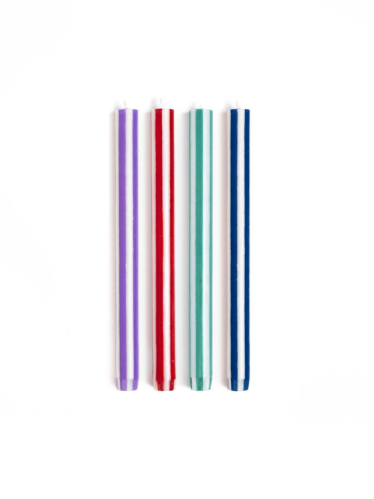 YOD&CO - Gestreifte Dinnerkerzen, 24 cm , 4er-Set