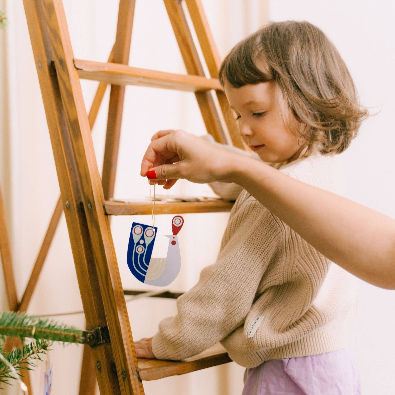 Pfau – rustikale Weihnachtsbaumdekoration, Holzornament