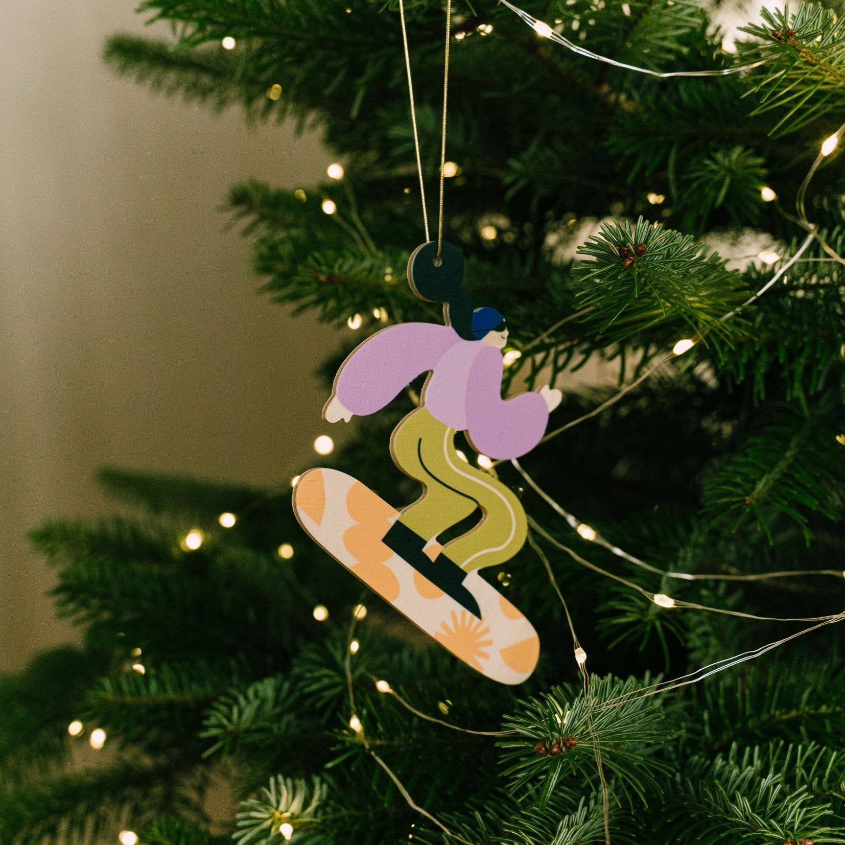 Snowboarder-Weihnachtsschmuck, Weihnachtsbaum-Hängedekoration