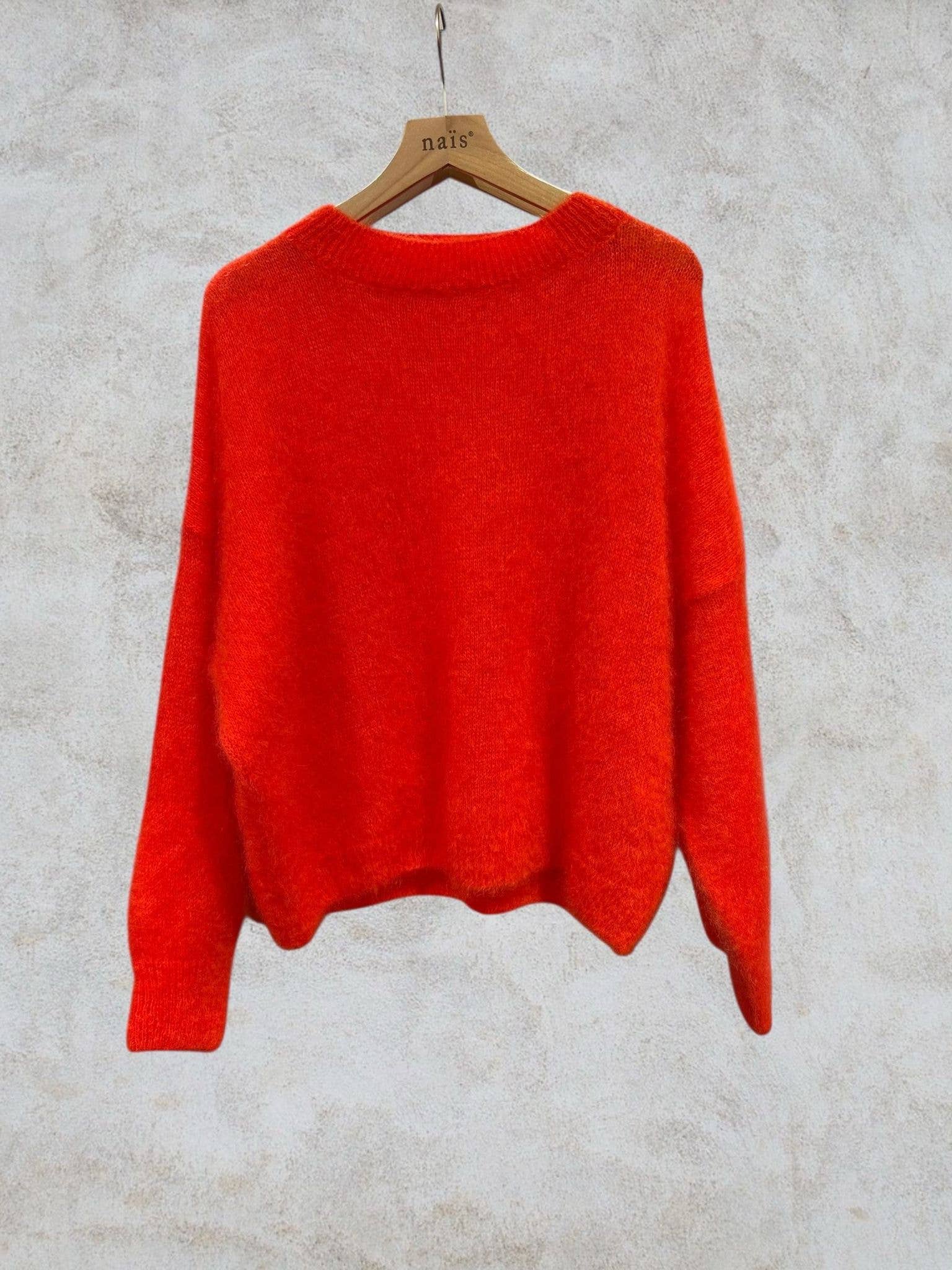 Pullover aus 74 % Kid-Mohair mit Rundhalsausschnitt
