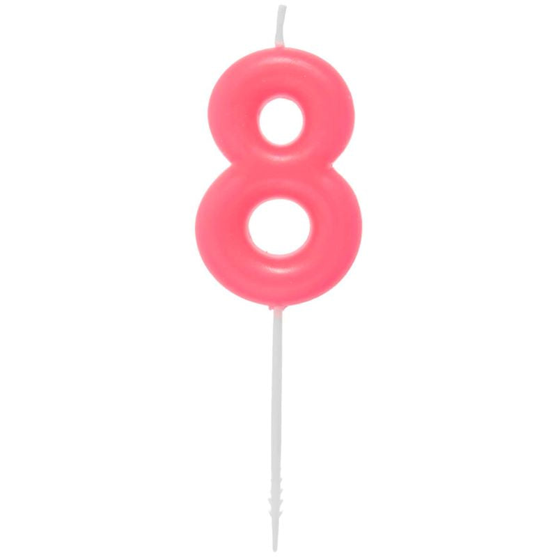 Rico Design Zahlenkerze 'Neon Pink' (Zahlen 0-9)