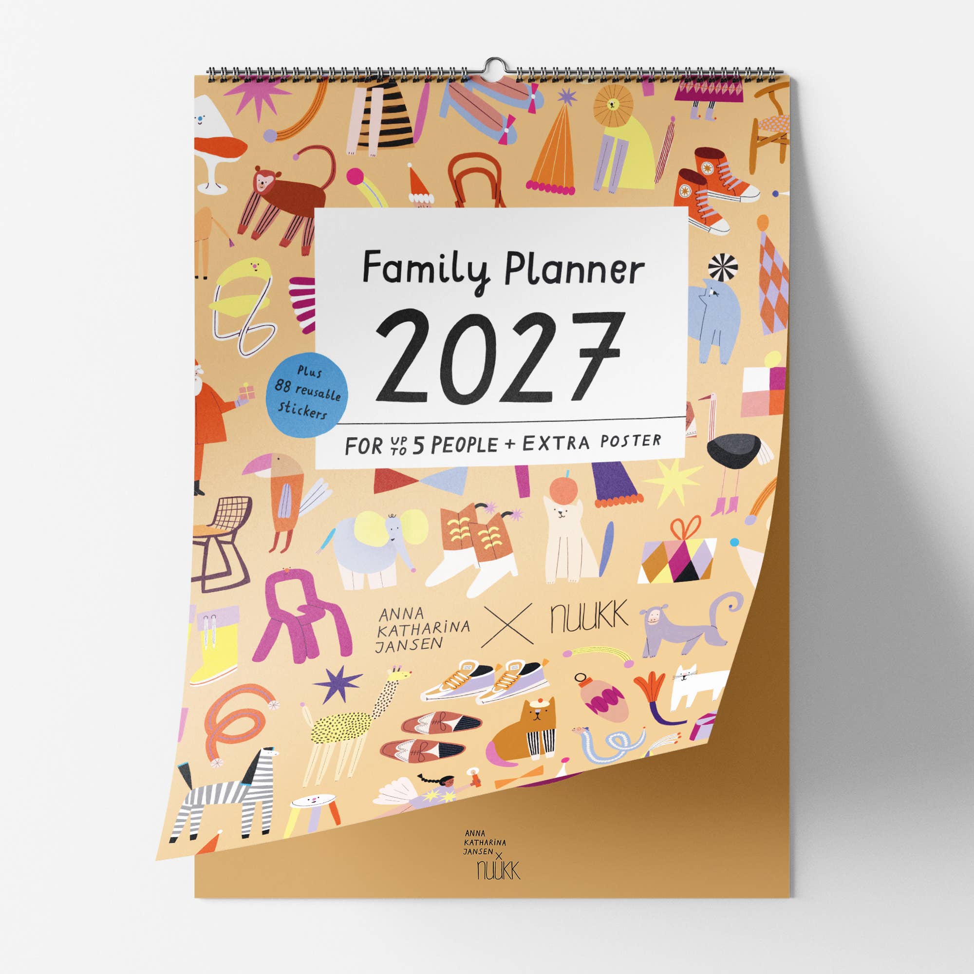 nuukk - 2027 Familien-Kalender mit Poster + Aufklebern