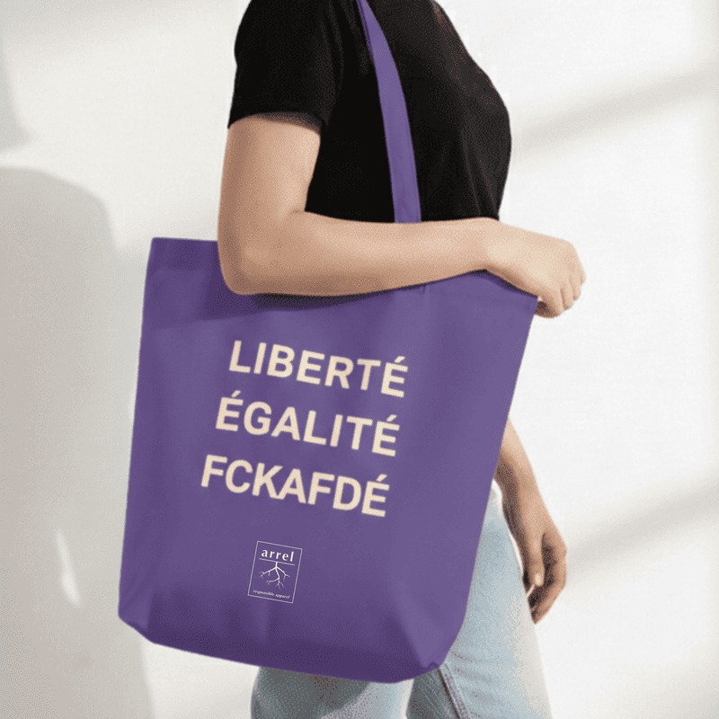 arrel  FCKAFDÉ Premium Tote Bag - Purple & Cream