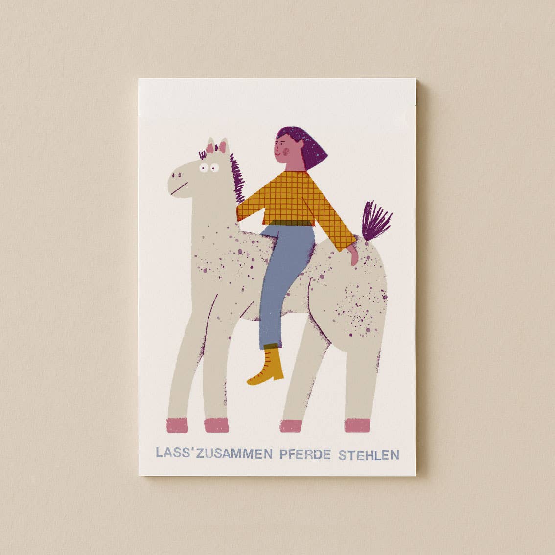 Pferde Stehlen Postkarte DIN A6