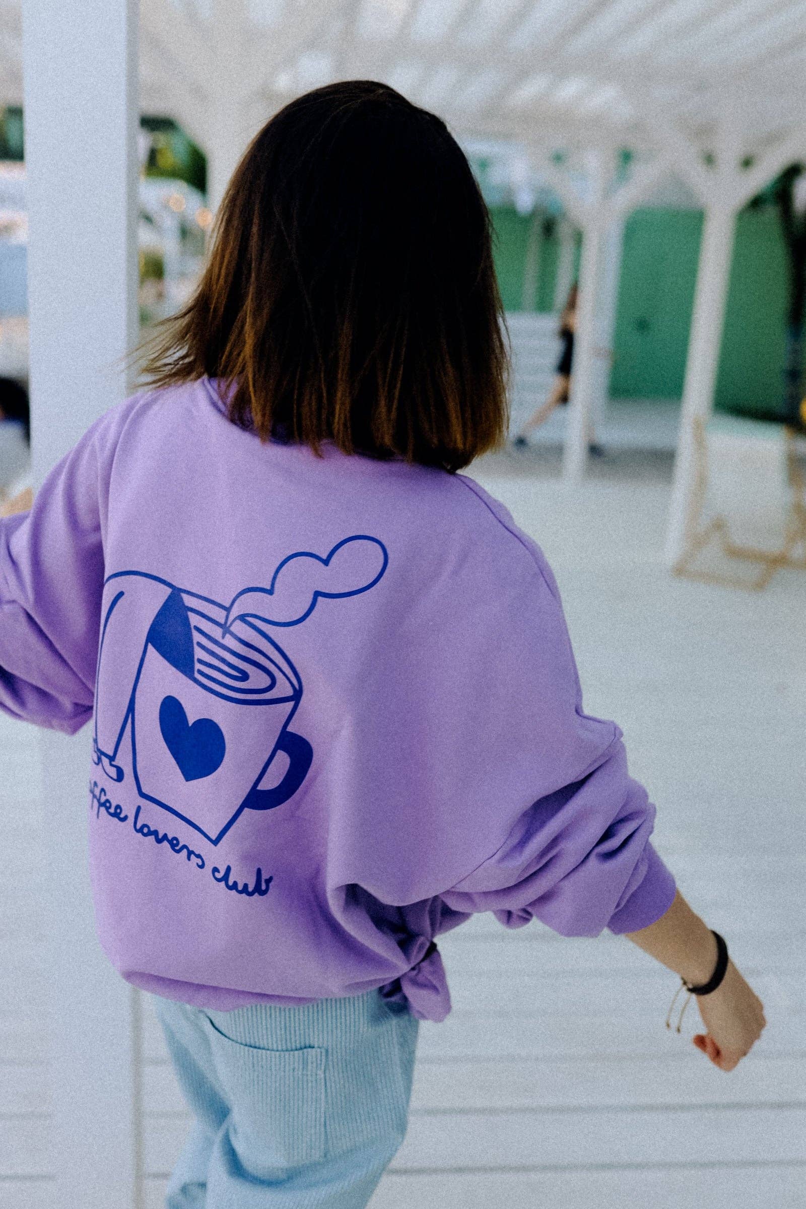 BIG COFFEE LOVER auf lila - SWEATSHIRT Dont grow up