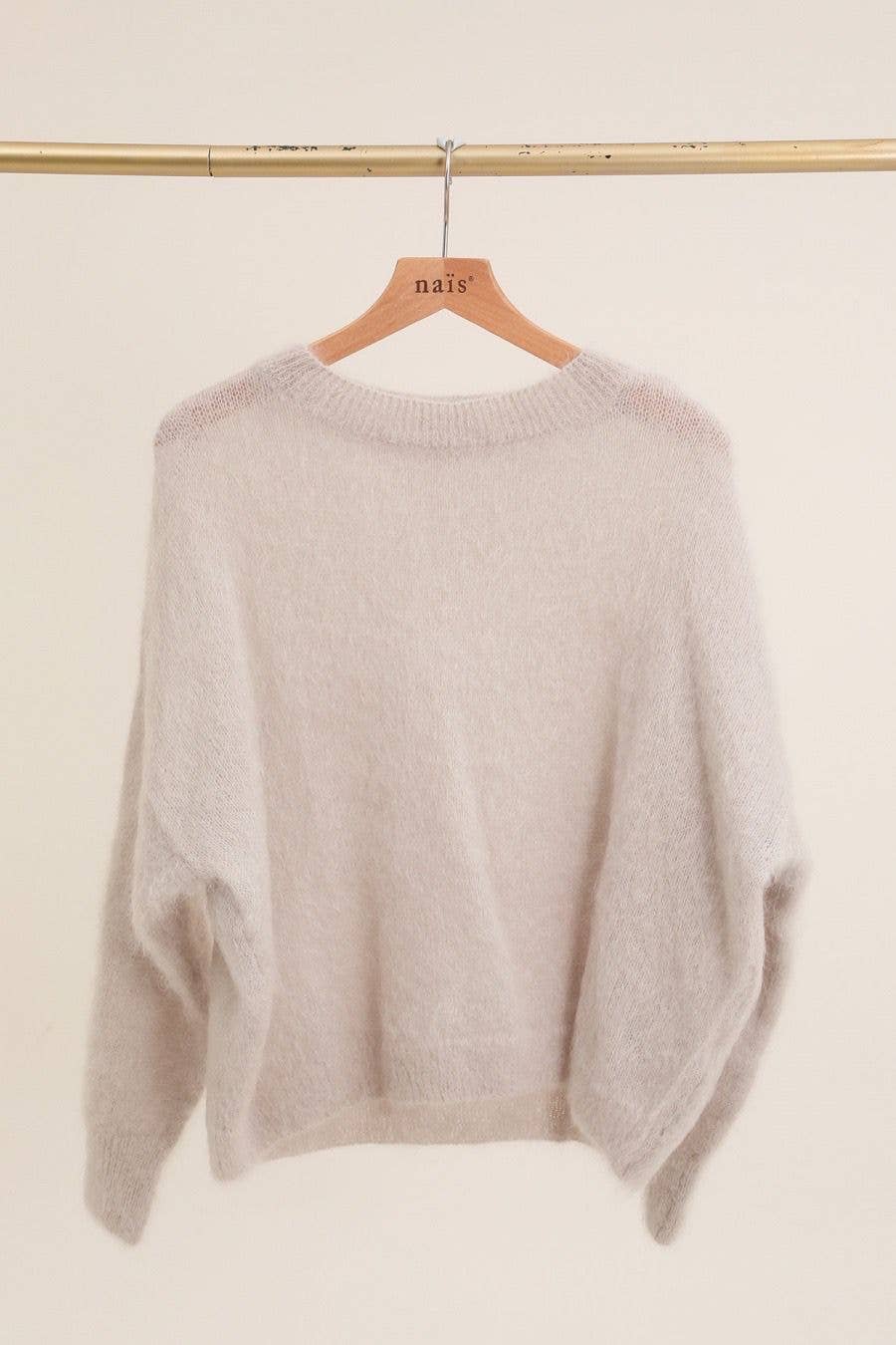 Pullover aus 74 % Kid-Mohair mit Rundhalsausschnitt