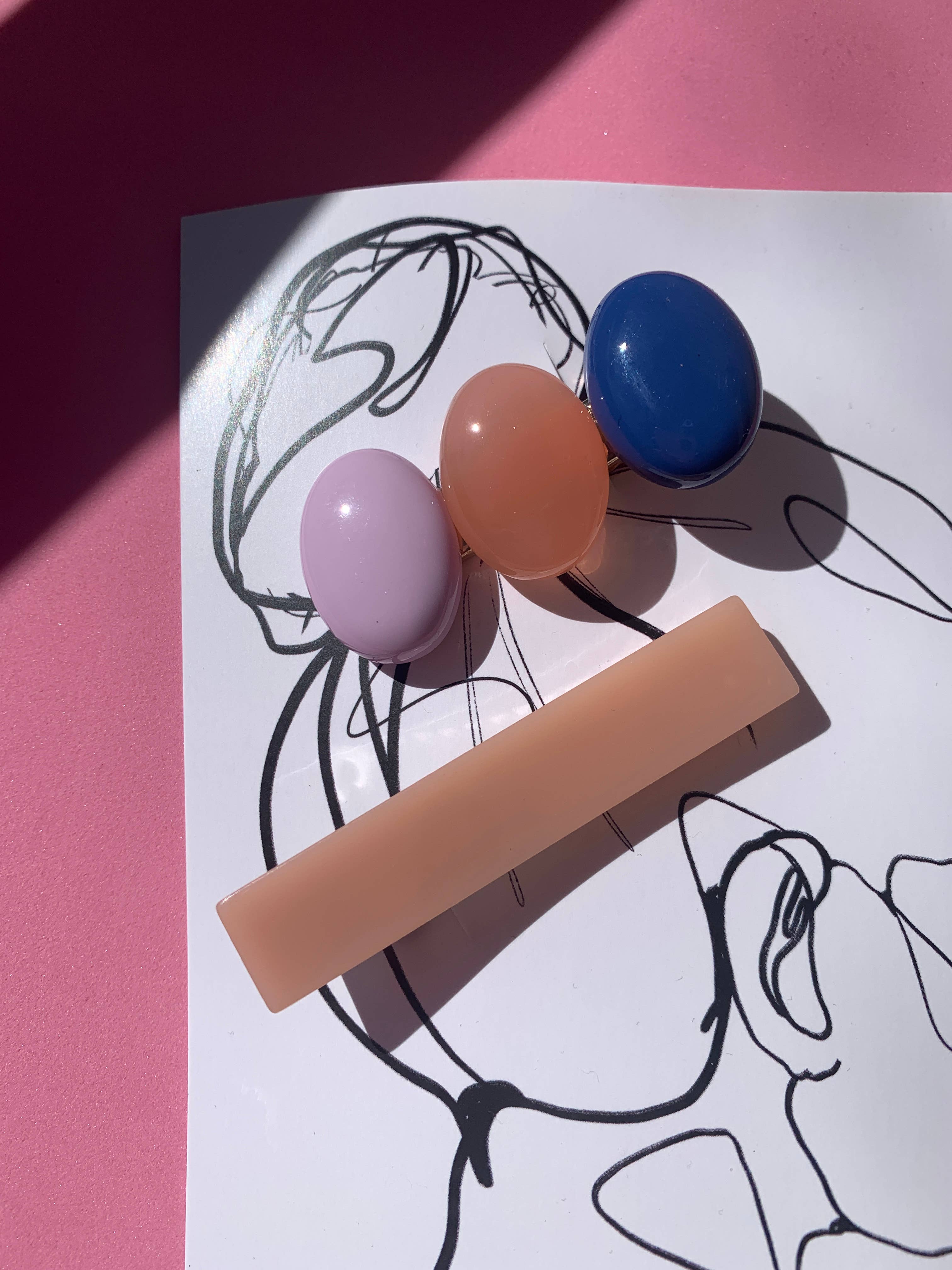 Haarklammern „ Candy“ auf Postkarte