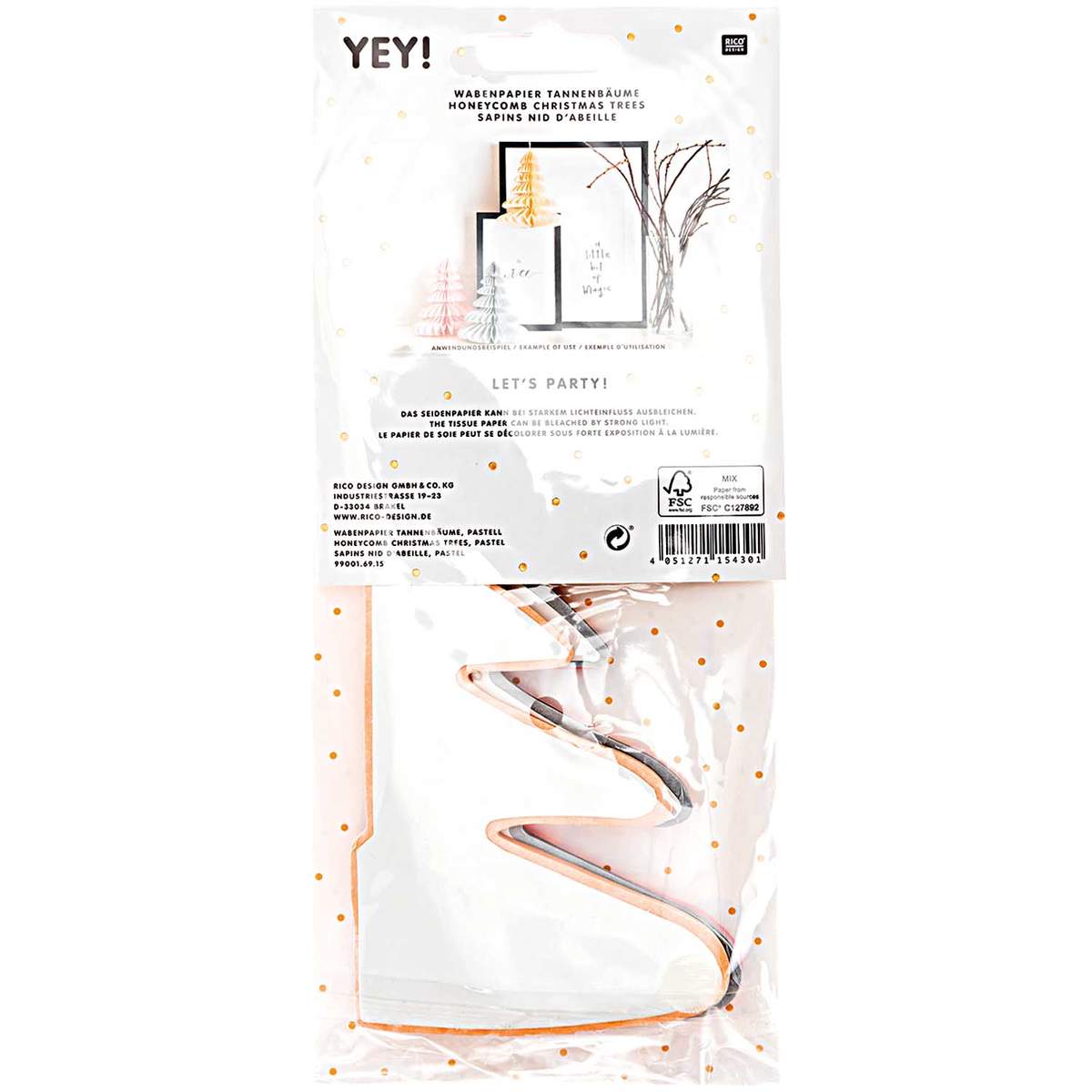 Wabenpapier Tannenbaum 'pastell'