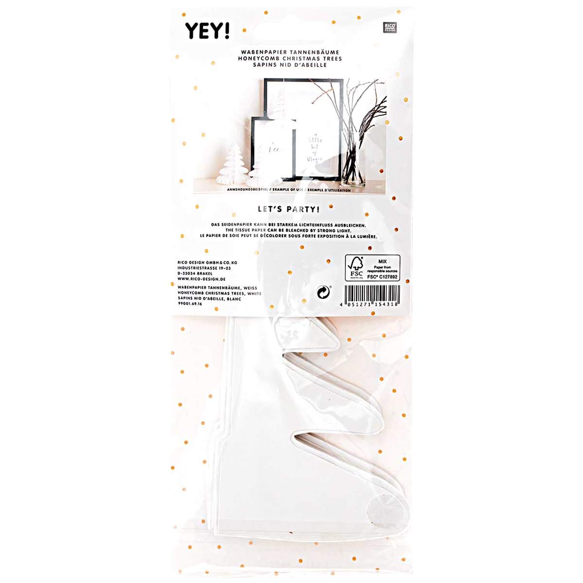 Wabenpapier Tannenbaum 'weiss'