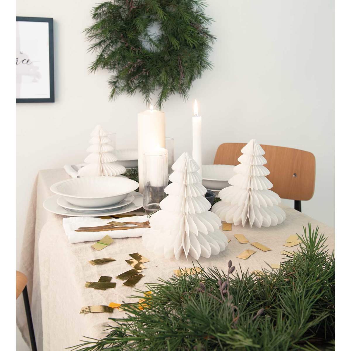 Wabenpapier Tannenbaum 'weiss'