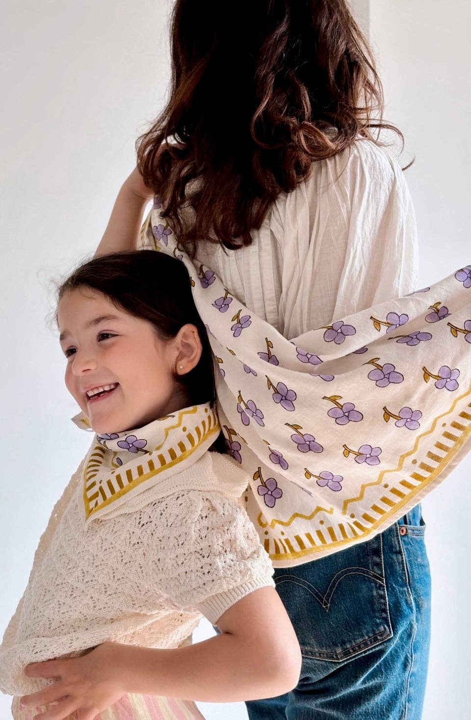 Maison Augustin Baby- Kinder Schal Purple Bloom