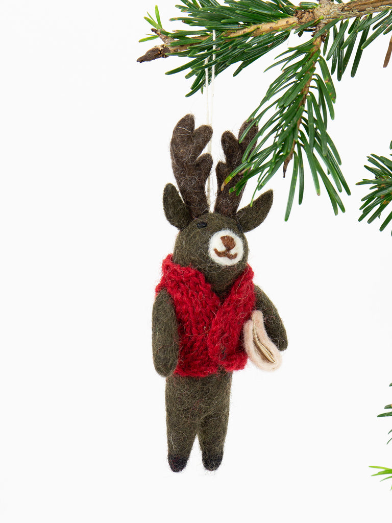 A World of Craft Weihnachtsanhänger 'Deer w red vest '