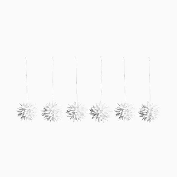 Stern Mini Kotte 6er Set aus Papier - weiss